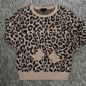 J. Crew merino wool Leopard Print Sweater in Tan and Black